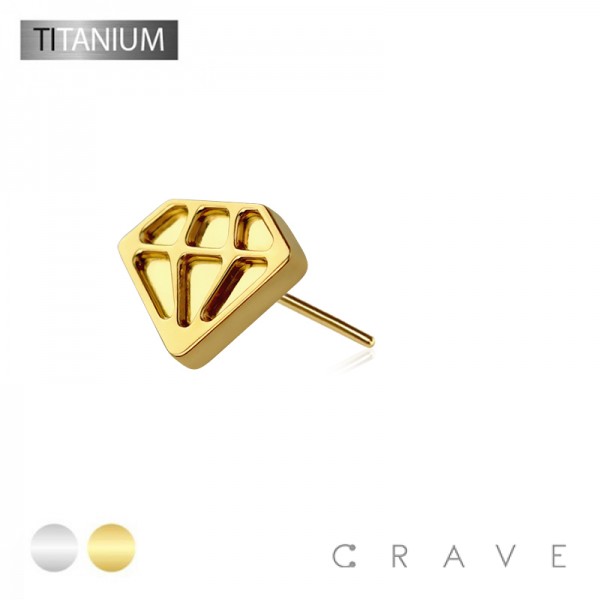 IMPLANT GRADE TITANIUM THREADLESS PUSH IN 3D DIAMONG TOP PART